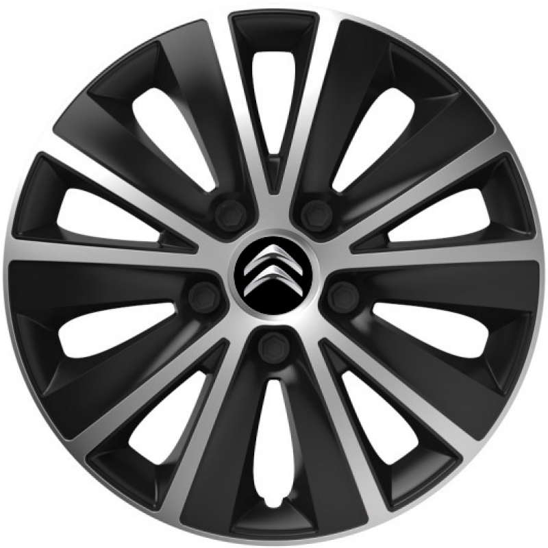 PUKLICE PRE CITROEN 15" RAPIDE silver/black 4ks